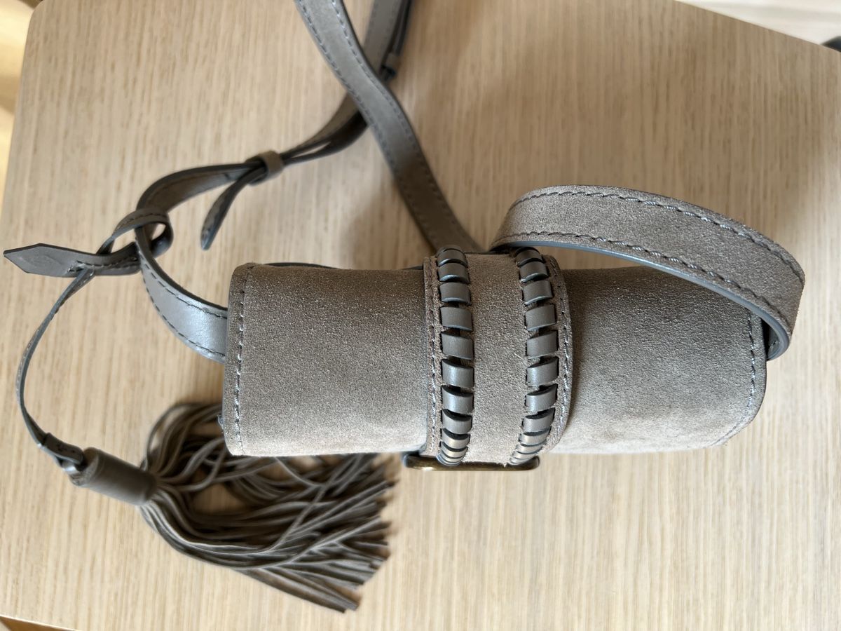 Ba&Sh Borse da donna: Sac Ba&sh en daim gris taupe – Usato da Genève venduto da Chi1206 6