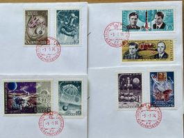 UdSSR Raumfahrt FDC 1974 Sojus Luna Lunochod Luzern