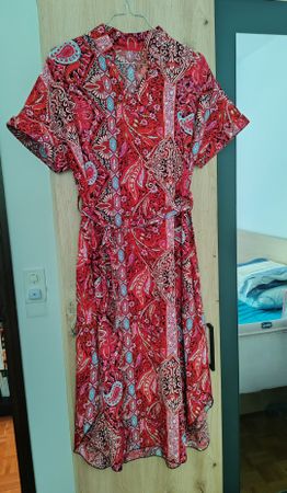 TEMU Sommer Kleid Robe Dress midi Vestito rosso fine L 40-42