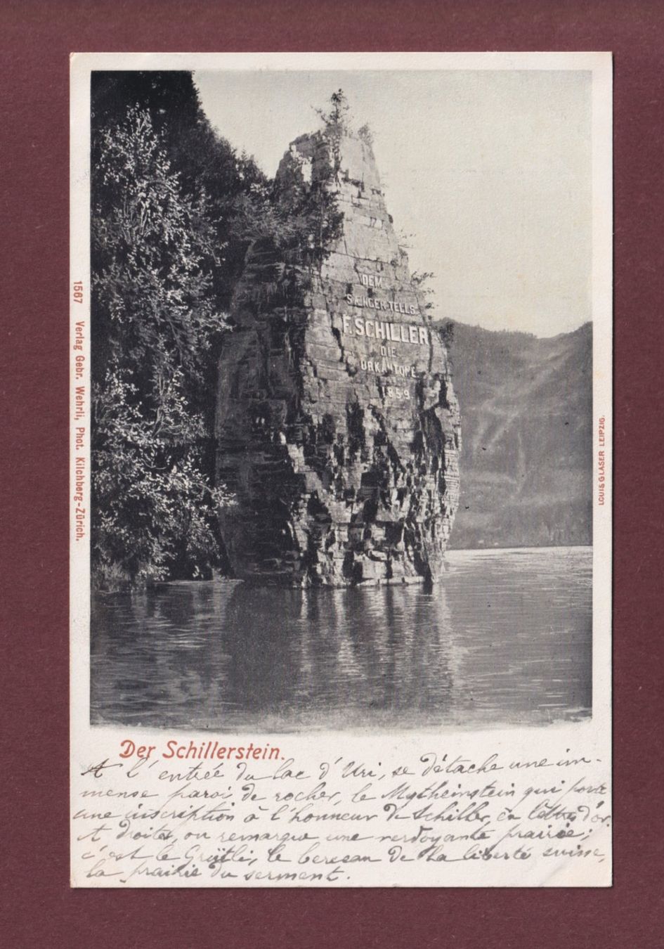 Cartoline postali: Seelisberg - SCHILLERSTEIN – Usato da Pully venduto da nicecards