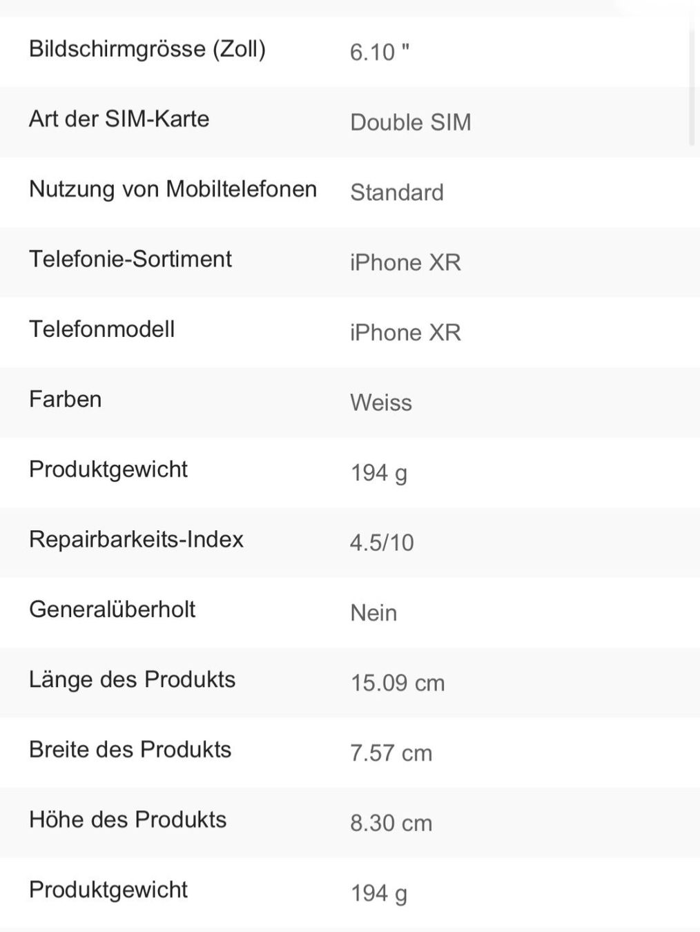Apple Telefoni cellulari / Smartphones: iPhone XR 128 weiss – Usato da Zumikon venduto da NG_79 2