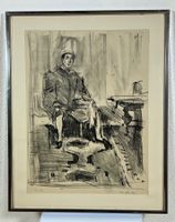 Hans Falk Lithografie 12/50 Clown gerahmt und signiert