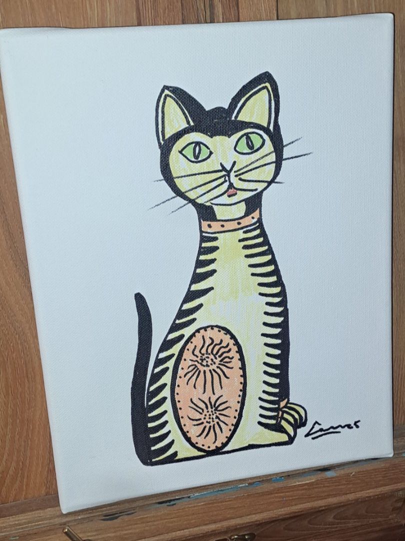 Gemälde: Aquarell Katze 30 cm ×24 cm – Neu (gemäss Beschreibung) aus Bitsch von jajo79076