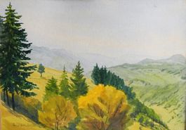 Herbstlandschaft im Elsass Frankreich sign WOHLRATH 1934