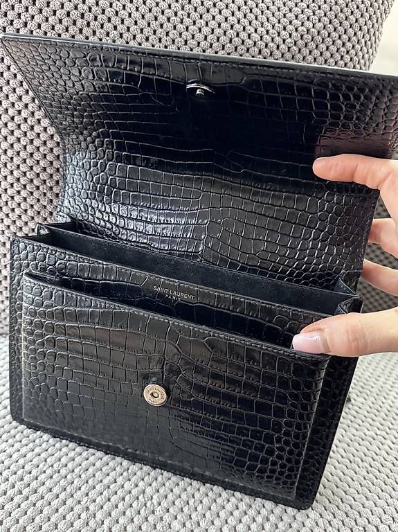 Saint Laurent Taschen für Damen: Saint Laurent Sunset Medium crocodile-embossed leather – Gebraucht aus Glattpark(Opfikon) von lav_k72y 3