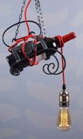 "VINOLINO" Unikat Lampe Leuchte Metall LED, Hand Made !