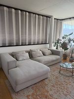ECKSOFA IN ECRU/BEIGE APPROX. 277X176 CM
