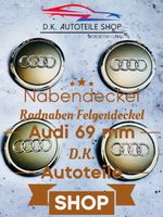 Audi 69 mm Nabendeckel, Nabenkappen, Felgendeckel grau