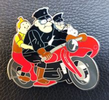 Pin's Rare - Moto et Side-car Tintin en Amérique