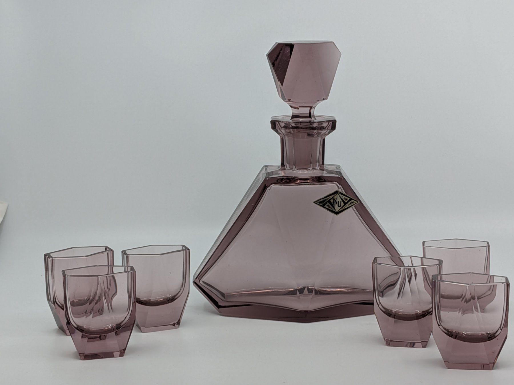Caraffe: Art Deco Kristallglas Set Karaffe & Gläser – Usato da Emmen venduto da magelan