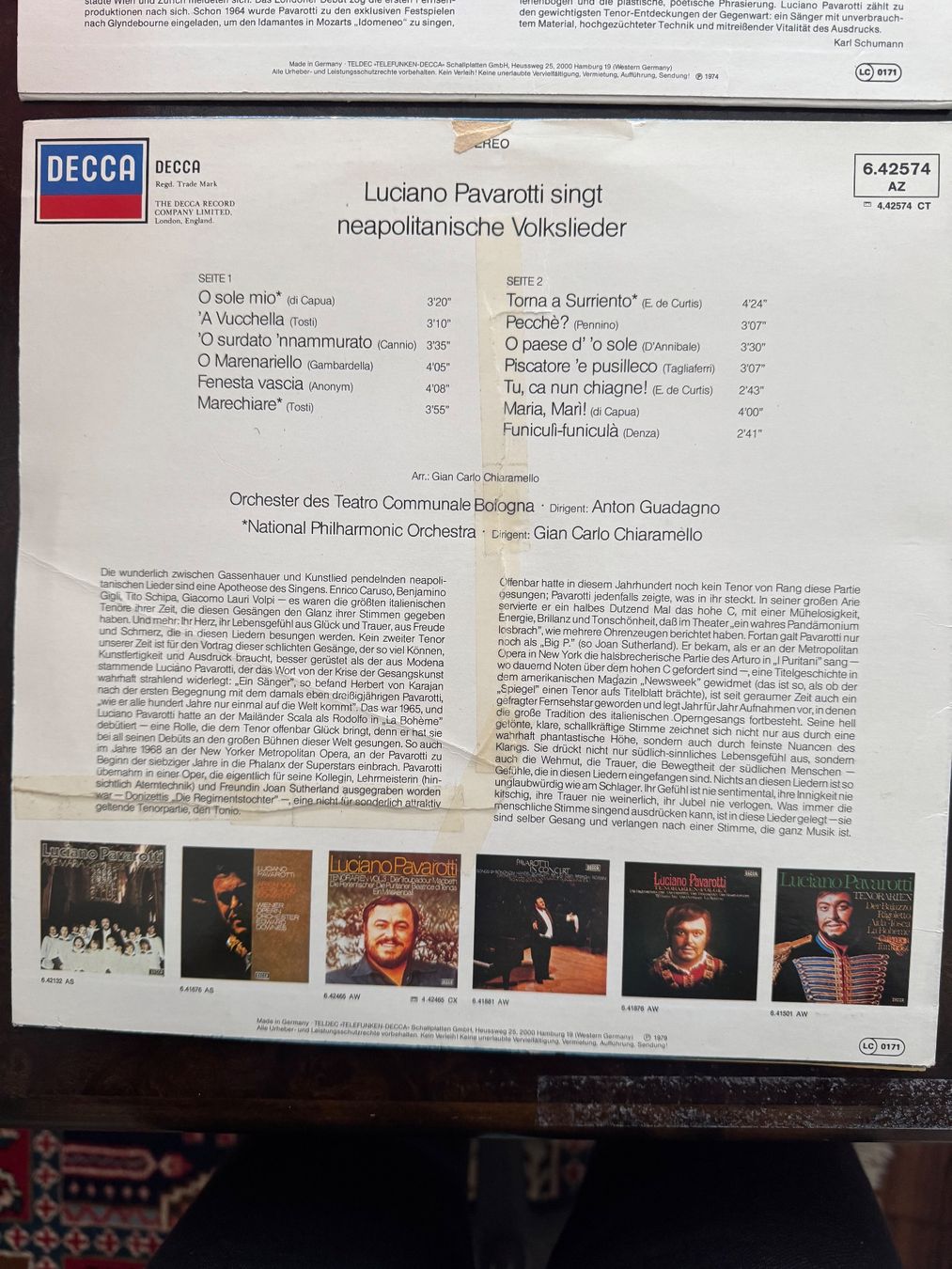 Dischi in vinile: LUCIANO PAVAROTTI, 4X – Usato da MURI b. Bern venduto da Anda1 1