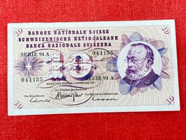 10 Franken Banknote 1974 gebraucht