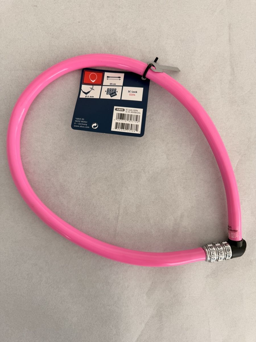 Abus Lucchetti: Neues Abus Kabelschloss SC Lock 0204 pink 65 cm mit Code – Nuovo e nell'imballaggio originale da Schaffhausen venduto da Resell_SH 1
