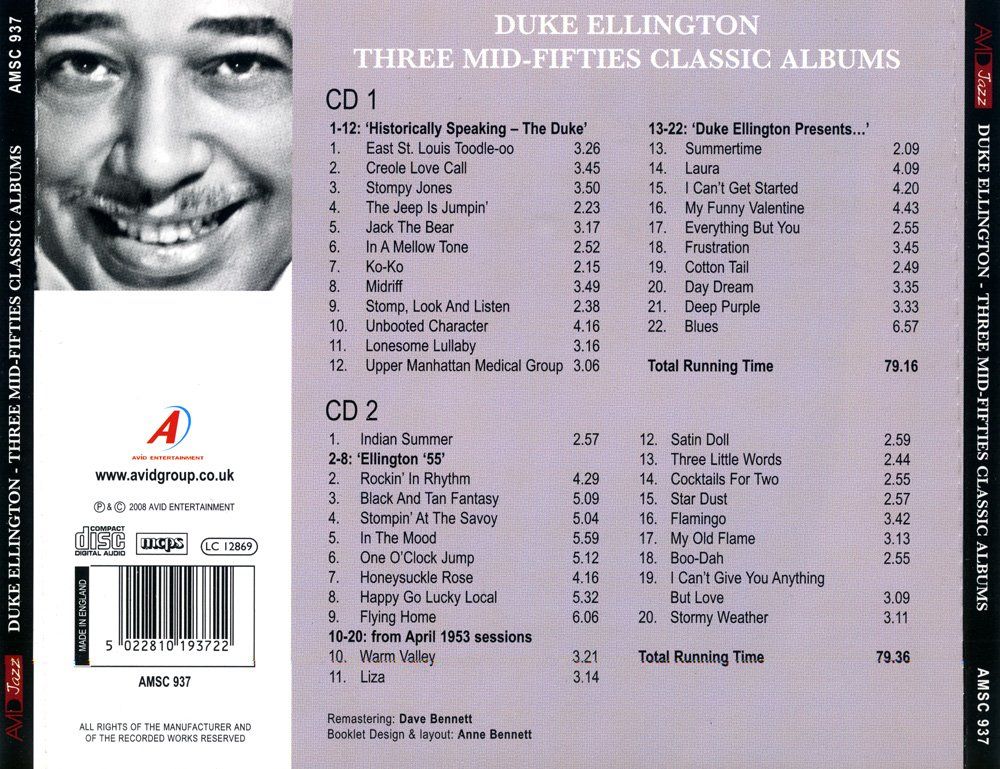 CD: Doppel Jazz CD: Duke Ellington "Three mid-fiffties albums" – Usato da Hochfelden venduto da mue_lhm9 2