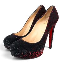 Christian Louboutin Pumps Pailletten rot Gr. 40.5