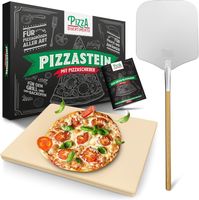 Pizzastein Set mit Pizzaschieber für Backofen