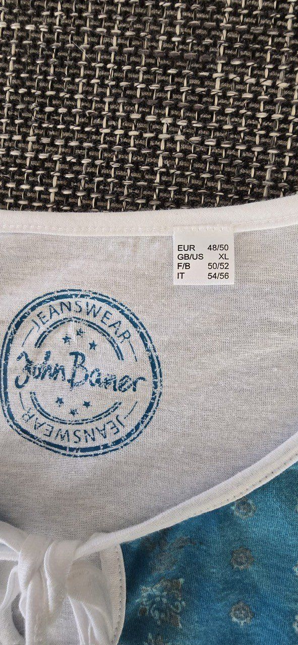 Top: John Baner Top, Grösse XL, blau gemustert, Sommer – Usato da Möhlin venduto da bea_gb97 2