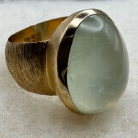 Ring aus Sterling Silber 925 mit Prehnit Grösse 58