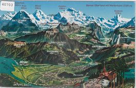 Panorama Berner Oberland mit Harderkulm - Litho