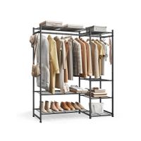 Offener Kleiderschrank 7 Ablagen 2 Kleiderstangen LUNARIS