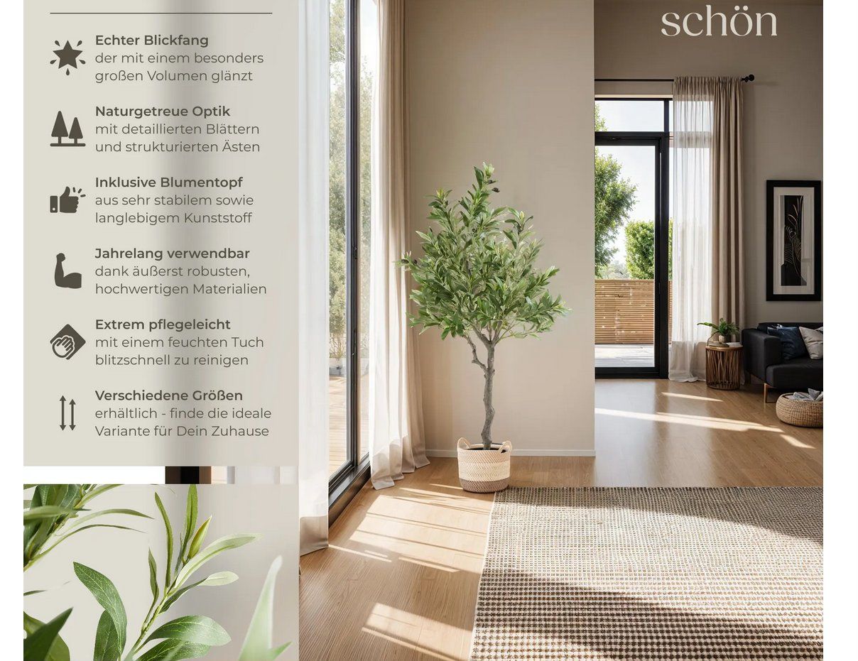 Piante & sementi: Künstlicher Olivenbaum Oleand 120cm – Nuovo (secondo la descrizione) da Steinhausen venduto da Retourenprofis 1