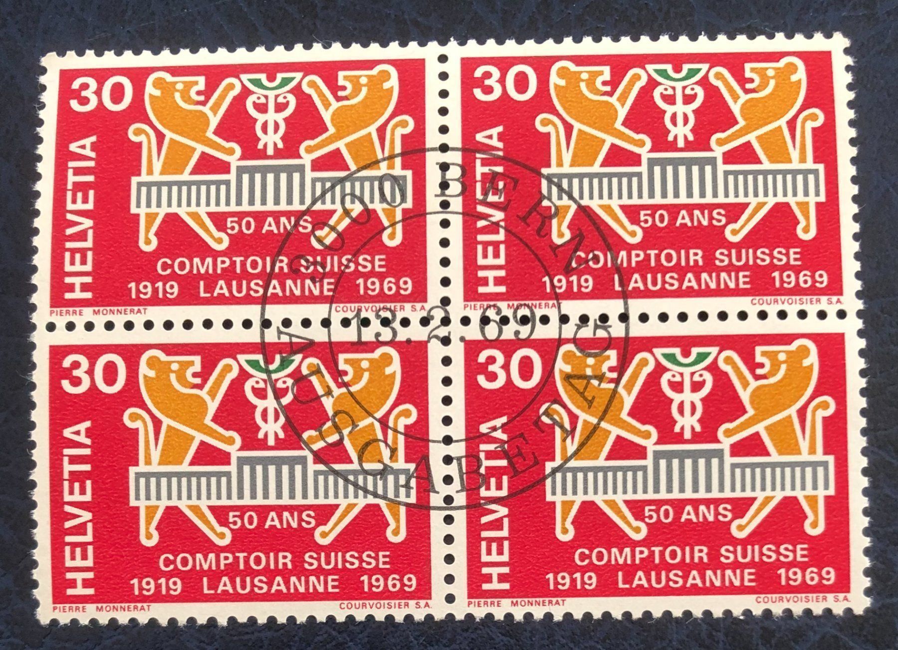 Tutti i francobolli: 4 er Block Nr.463 mit Vollstempel Bern – Usato da Aarau venduto da Billa007