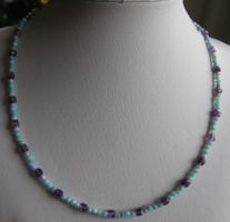 NEU: Amazonit Amethyst Halskette Collier Magnetverschluss