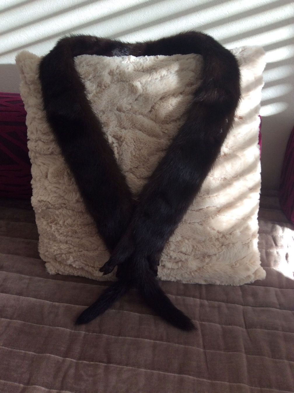 Foulard & Sciarpe: Nerz-Collier, dunkelbraun, Länge  114 cm – Usato da Lausanne venduto da Ulpet
