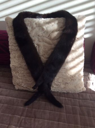 Nerz-Collier, dunkelbraun, Länge  114 cm