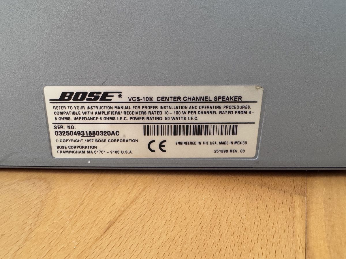Bose Casse acustiche: BOSE Center Speaker VCS-10 / 50Watt – Usato da Schlatt ZH venduto da knut99 2