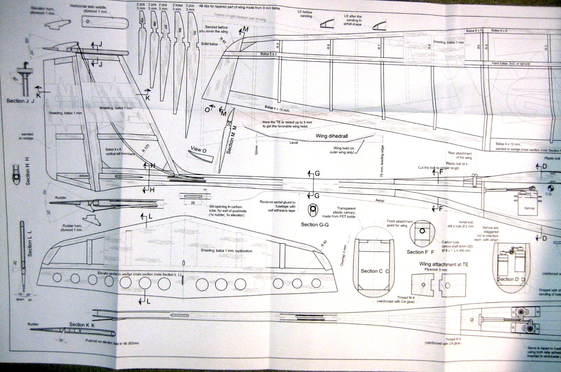 Modellismo RC: Bauplan RC Segler- Plan de constr (Electro) Planeur "Guppy" – Nuovo (secondo la descrizione) da Genève venduto da Hucotra 7