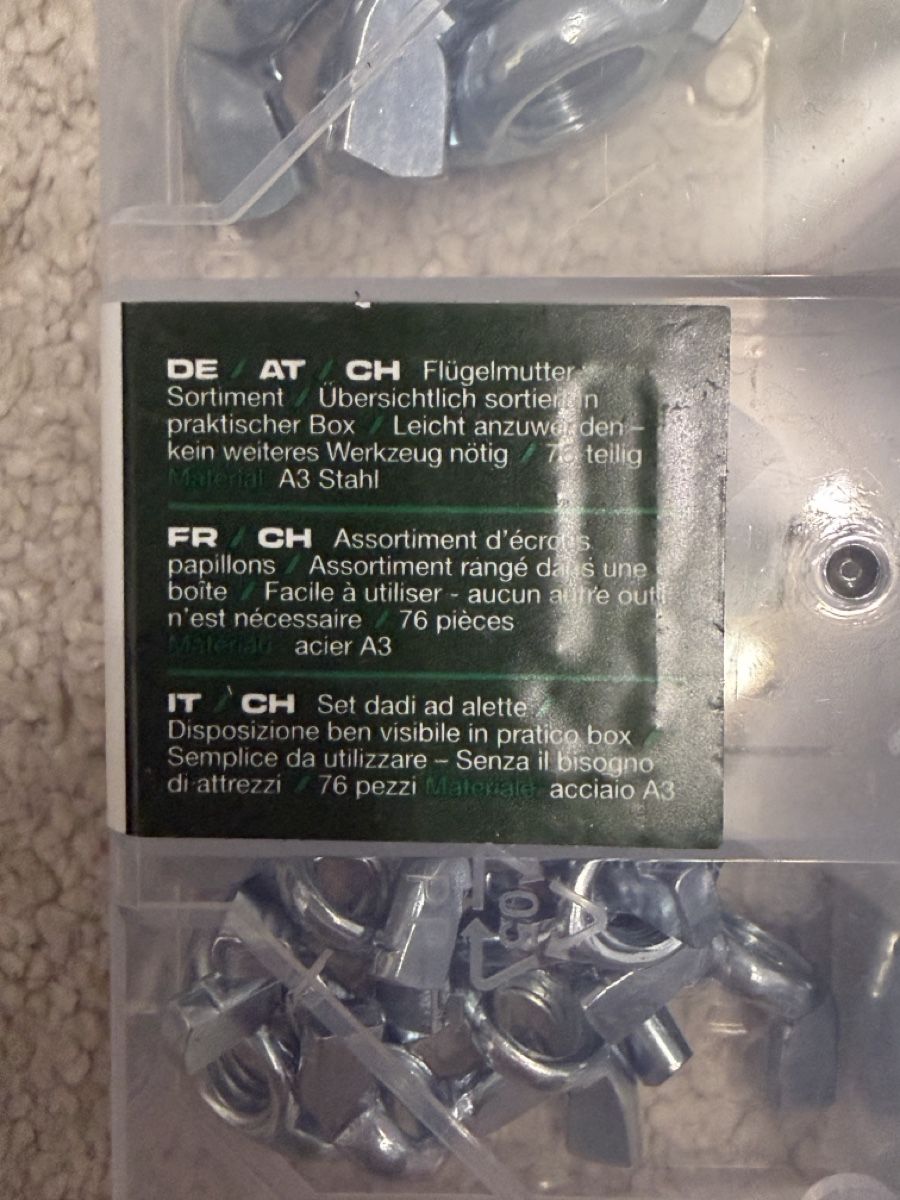 Ferramenta: Set écrous papillon 76pcs – Nuovo e nell'imballaggio originale da Embrach venduto da niz_8sff 2