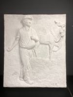 Tolles Relief, Säender Mann, Gips / Entwurf, Gussmodell