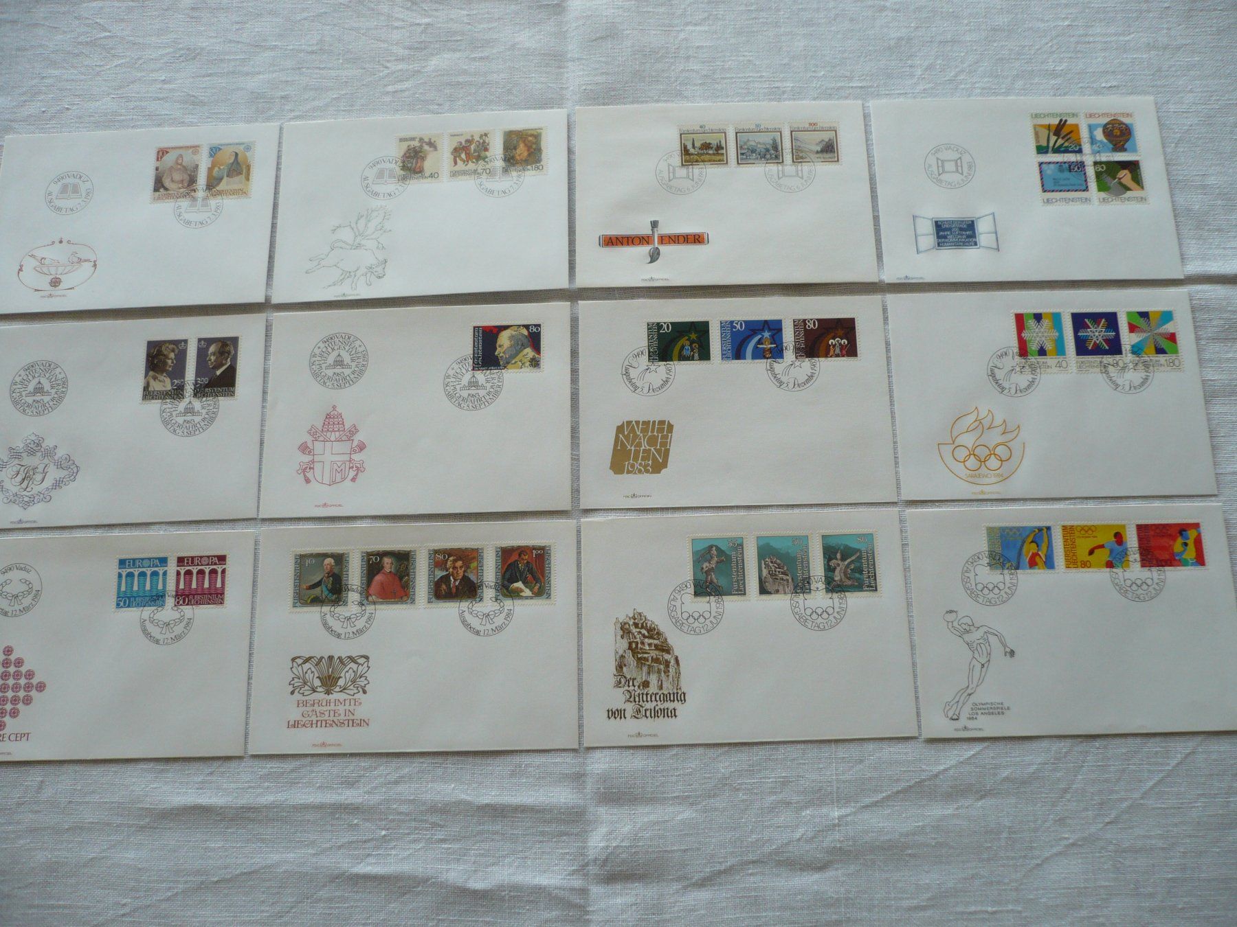 Tutti i francobolli: FL 1983 - 85 24 FDC – Usato da Zürich venduto da saltandpepper008
