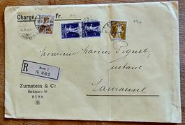 SCHWEIZ - einschreiben Brief Zumstein Bern - Lausanne, 1916