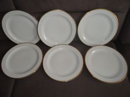 6 X GROSSE GOLDRANDTELLER LANGENTHAL ***
