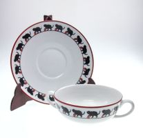 Katzen Suppentasse & Teller Langenthaler 1938 - 1940