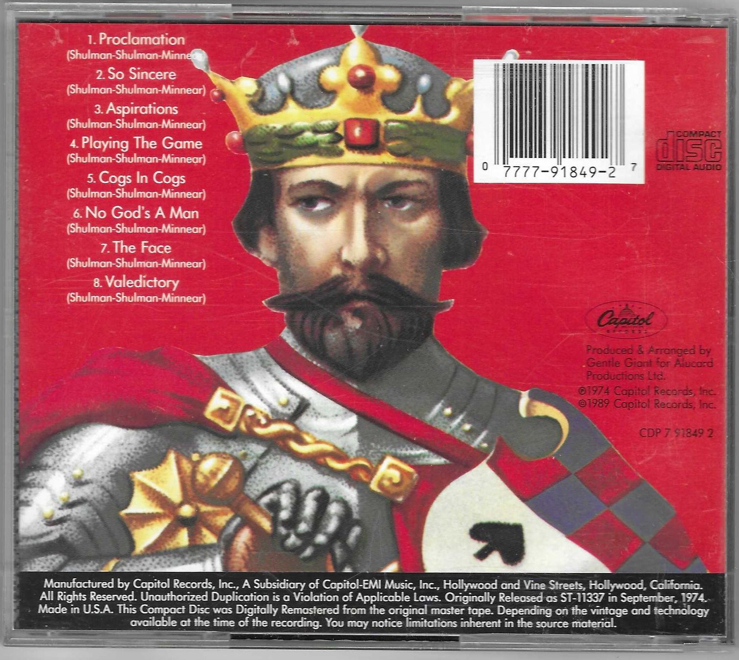 CD: GENGLE GIANT  -  THE POWER AND THE GLORY – Usato da Bex venduto da Giorgiob 1