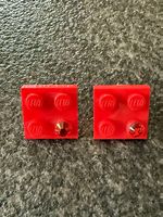 Original LEGO 2x2 Quadrat Ohr Ohrstecker rot