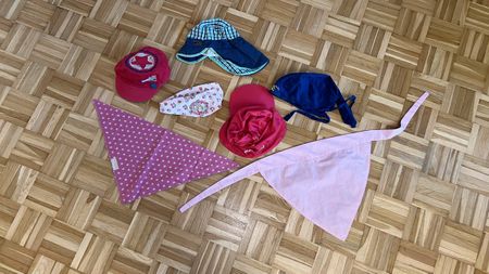 Sonnenhut, Stirnband, Tuch Junge / Mädchen 2 - 4 Jahre