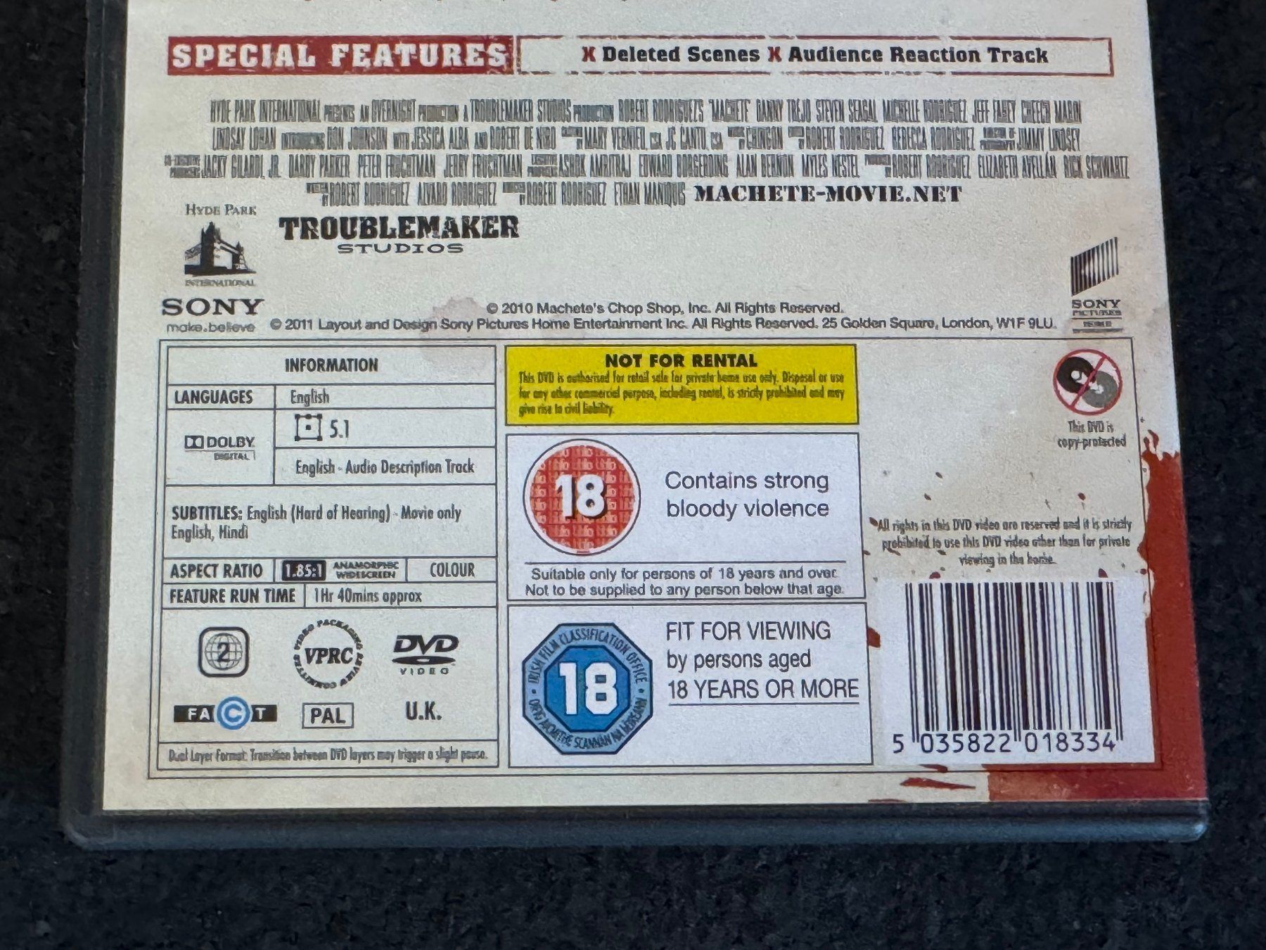 Tutti i DVDs: MACHETE DVD EN Robert Rodriguez Film – Usato da Fribourg venduto da tschjoly 3
