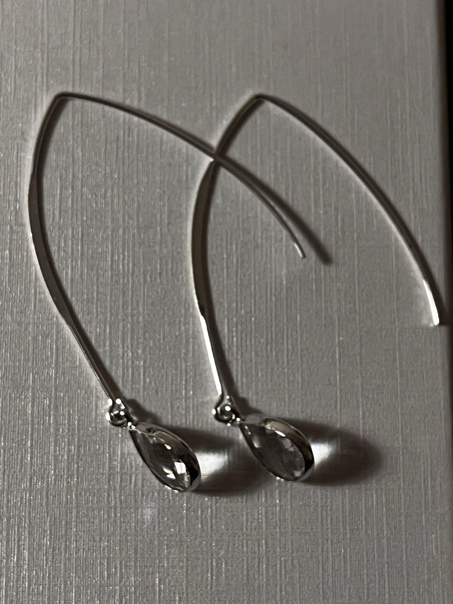 Ohrringe & -stecker: Boucles argentées avec cabochon transparent – Neu (gemäss Beschreibung) aus Genève von ct_fqr8