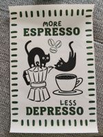 Affiche décorative More Espresso Less Depresso neuf
