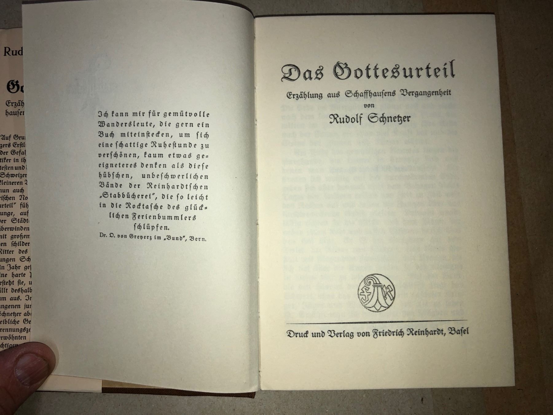 Libri: Rudolf Schnetzer: Das Gottesurteil – Usato da Zürich venduto da allp 3