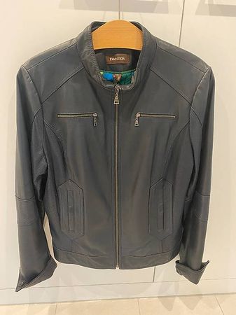 Echt Leder Jacke dunkelblau