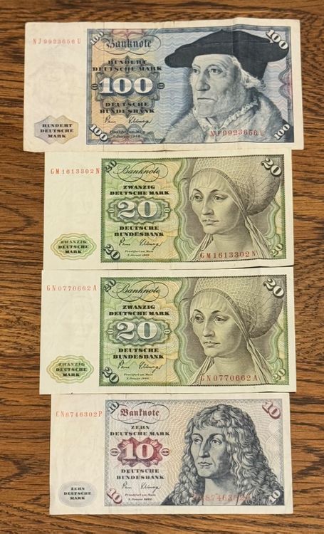 Deutsche Mark/ Banknoten/Lot, 10, 20, 100 /1980-er! (Gebraucht) in ...