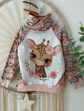 HANDMADE Giraffe Pulli Hoodie Gr. 122/128 *NEUWERTIG