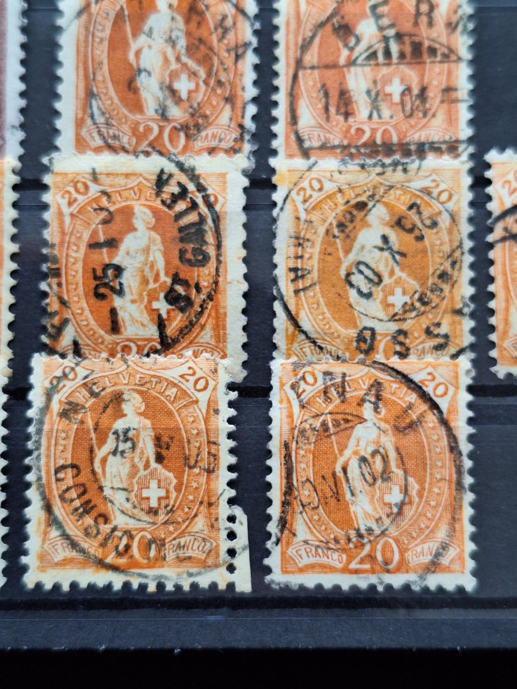 Tutti i francobolli: Stehende Helvetia Div. Farbflecken ! – Usato da Balgach venduto da SIMEON27 4