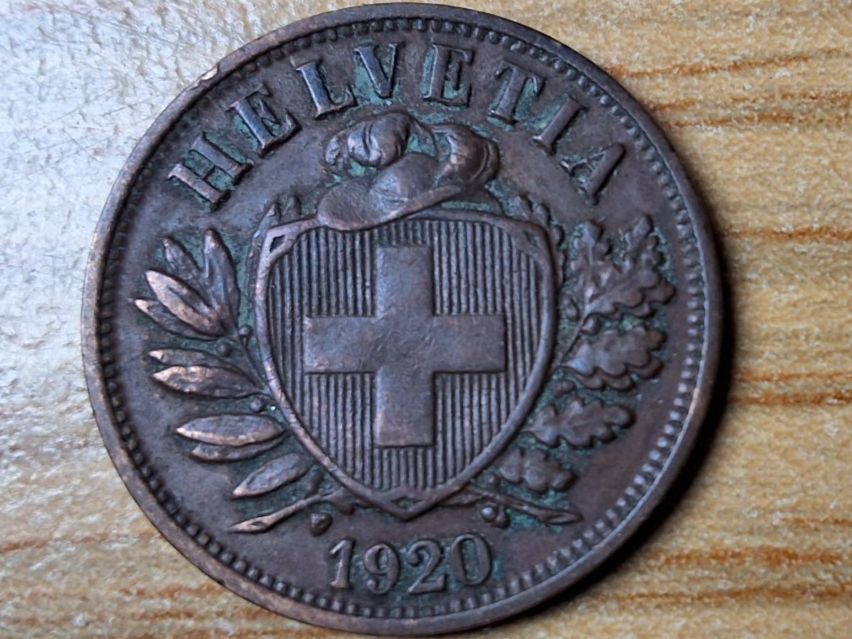 Alle Münzen: 2 Rappen 1920 - Selten! – Gebraucht aus Münchenstein von purbach1 2