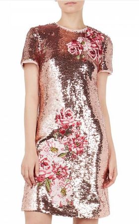 Ted Baker Paillettenkleid mit Blumenstickerei